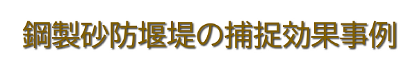 鋼製砂防堰堤の捕捉効果事例